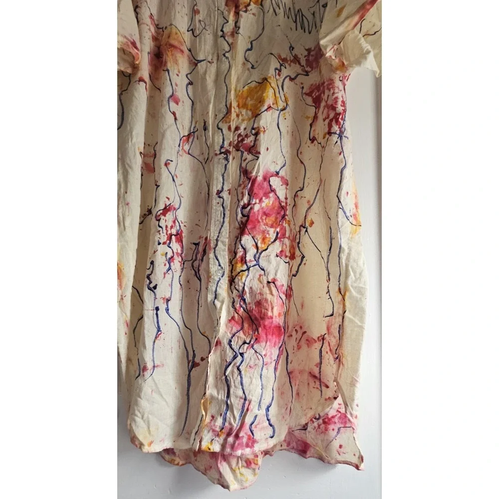 n.michautouchkine creations Pacific painted original shirt dress O/S - Picture 4 of 7